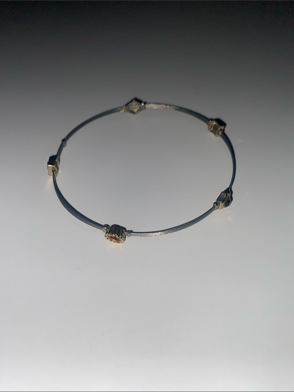 Mixed Metal Silver and Gold Tone Delicate Slim Bracelet